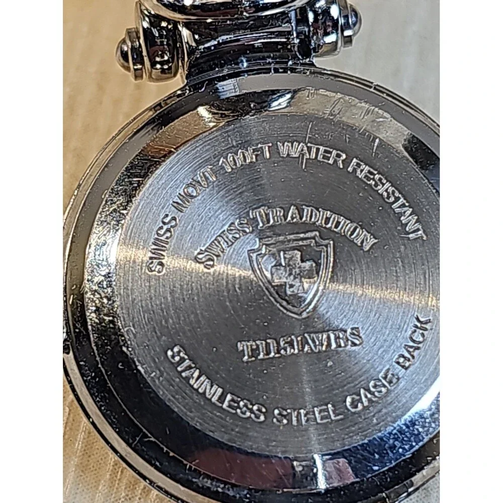 Swiss Tradition Women's Bangle Watch Mother of Pearl Dial Stainless Steel w Box